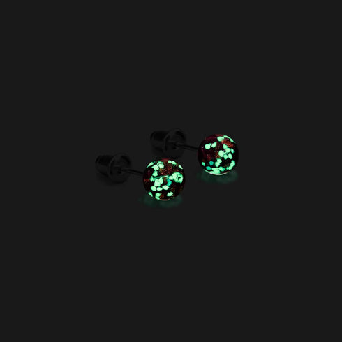 Crimson | .925 Sterling Silver | Mini Firefly Glass Stud Earrings